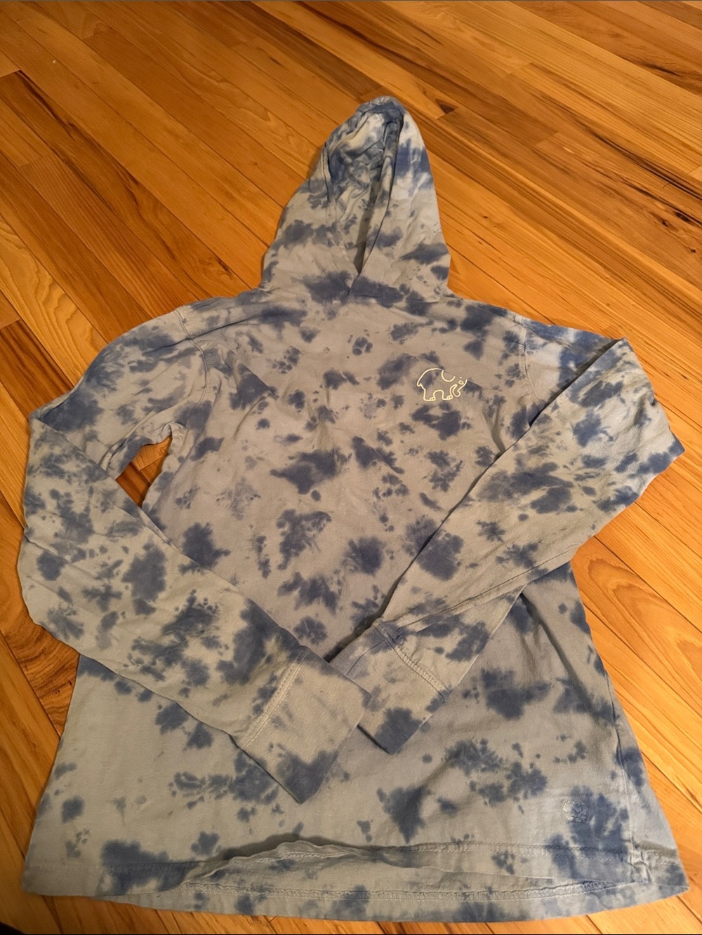 ivory ella Blue Tie-Dye Long Sleeve Hoodie
